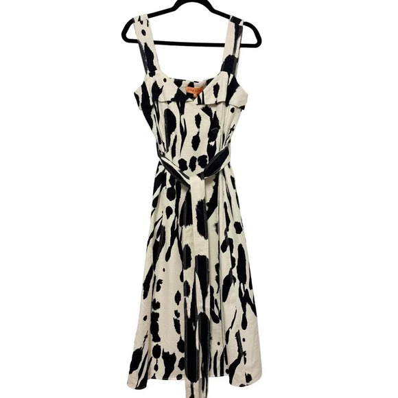 NWT $460 Stine Goya Gina Abstract Structured Cotton Dress - Wrap Tie-Waist Dress - Picture 3 of 9